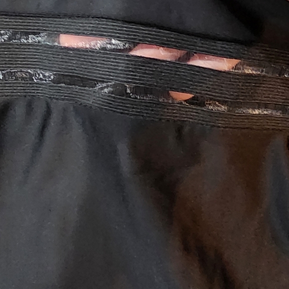 Girls Black One Piece Bathing Suit Size 11 with Mesh Accents And Colorful Straps - Picture 4 of 5